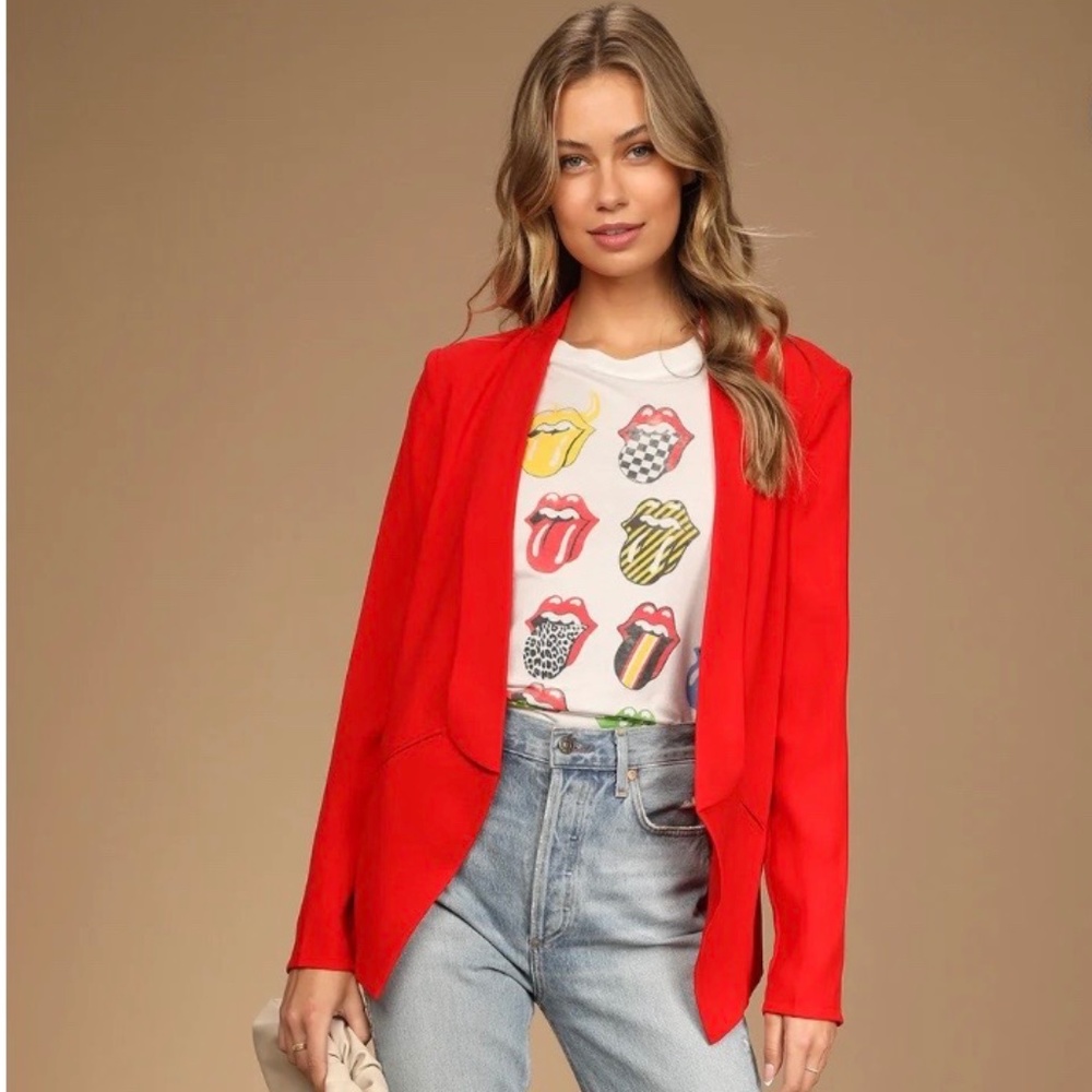 Lulu's Vibrant Red Blazer